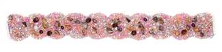 Braided with Gems Bracelet - #286 Pink and Jasper, Double Magnetic Clasp!