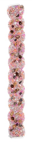Braided with Gems Bracelet - #286 Pink and Jasper, Double Magnetic Clasp!