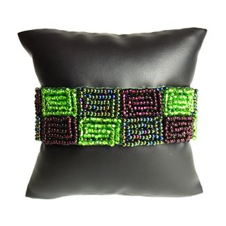Spiral Bracelet - #105 Purple and Green, Double Magnetic Clasp!