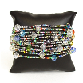 12 Strand with Crystals Bracelet - #150 Crystal Multi, Magnetic Clasp!