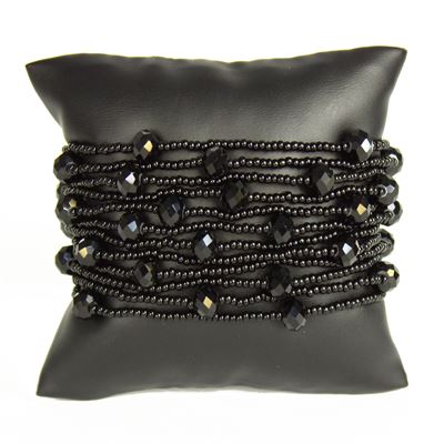 12 Strand with Crystals Bracelet - #200 Black