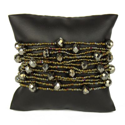 12 Strand with Crystals Bracelet - #201 Bronze, Magnetic Clasp!