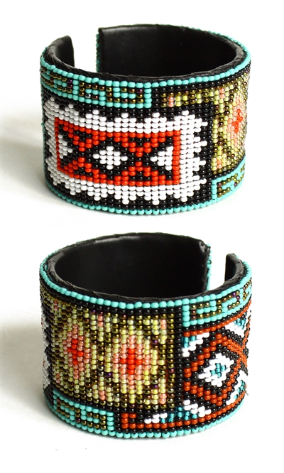 Six Navajo Rug Cuff - White Rug