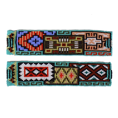 Six Navajo Rug Bracelet, Double Magnetic Clasp!