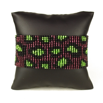 Leopard Bracelet - #376 Purple and Lime, Magnetic Clasp!