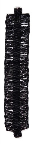 Solid with Bugle Beads Bracelet - #200 Black, Magnetic Clasp!
