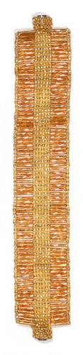 Solid with Bugle Beads Bracelet - #207 Gold, Magnetic Clasp!