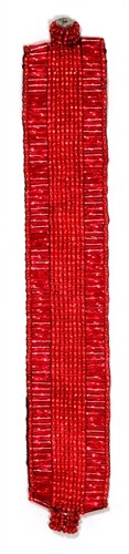 Solid with Bugle Beads Bracelet - #213 Red, Magnetic Clasp!