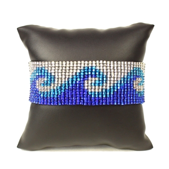 Wave Bracelet - #380 Blue, Light Blue, Crystal, Magnetic Clasp!