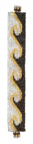 Wave Bracelet - #381 Bronze, Gold, Crystal, Magnetic Clasp!