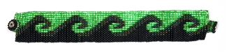 Wave Bracelet - #453 Green Iris, Lime, Black, Magnetic Clasp!