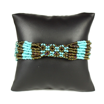 Zulu Bracelet - #131 Turquoise and Bronze, Magnetic Clasp!