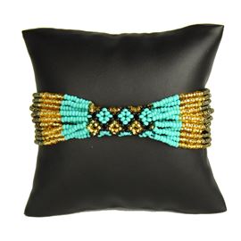 Zulu Bracelet - #132 Turquoise and Gold