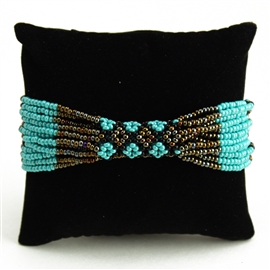 Zulu Bracelet - #139 Turquoise, Bronze, Black, Magnetic Clasp!