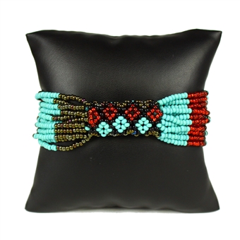 Zulu Bracelet - #238 Turquoise and Red, Magnetic Clasp!