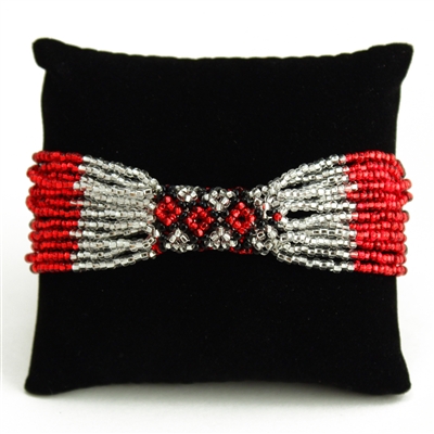 Zulu Bracelet - #406 Red and Crystal, Magnetic Clasp!