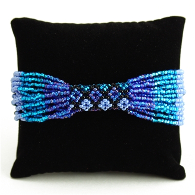 Zulu Bracelet - #456 Blue and Lavender, Magnetic Clasp!
