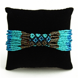 Zulu Bracelet - #463 Turquoise, Bronze, Light Blue, Magnetic Clasp!
