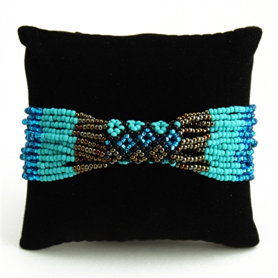 Zulu Bracelet - #463 Turquoise, Bronze, Light Blue, Magnetic Clasp!