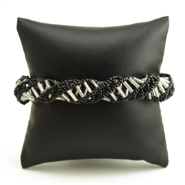 DNA Bracelet - #102 Black and Crystal, Magnetic Clasp!