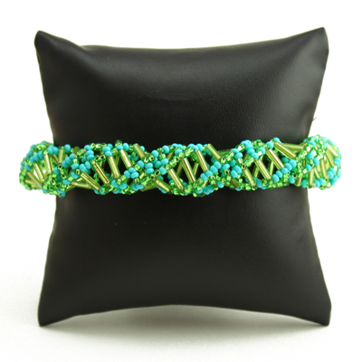 DNA Bracelet - #134 Turquoise and Lime Mix, Magnetic Clasp!