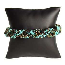 DNA Bracelet - #223 Turquoise and Bronze Mix, Magnetic Clasp!