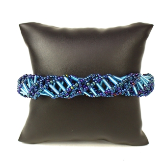 DNA Bracelet - #351 Blue Iris and Light Blue, Magnetic Clasp!