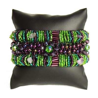 Bugle Delight - #105 Purple and Green, Double Magnetic  Clasp!