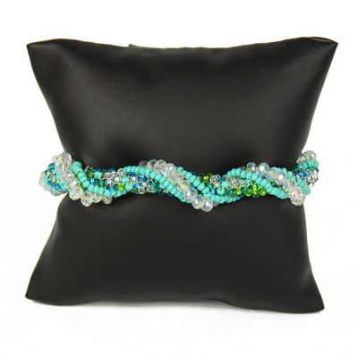 Crystal Rope Bracelet - #135 Turquoise and Crystal, Magnetic Clasp!