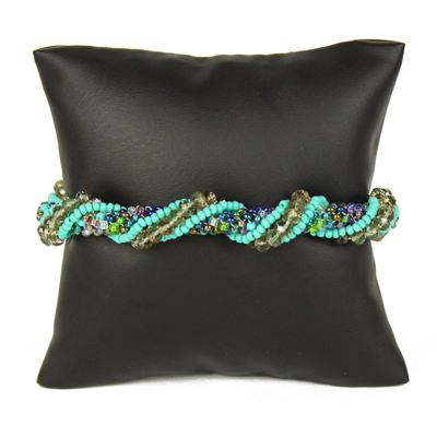 Crystal Rope Bracelet - #141 Turquoise and Blue/Green, Magnetic Clasp!