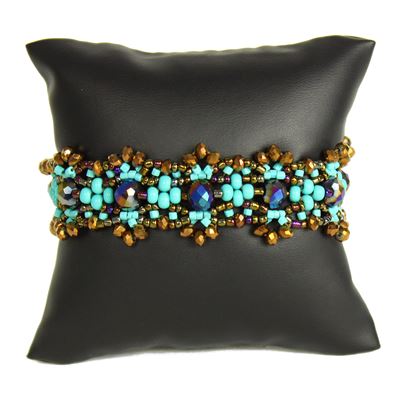 Crystalicious Bracelet - #131 Turquoise and Bronze, Double Magnetic Clasp!