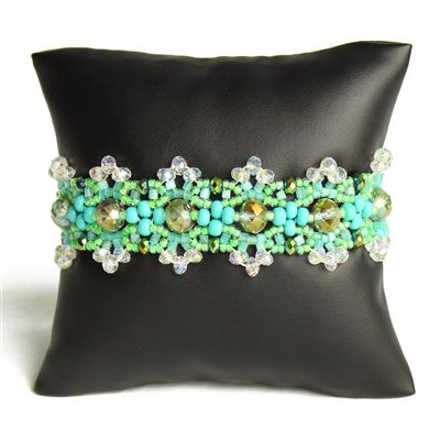 Crystalicious Bracelet - #135 Turquoise and Crystal, Double Magnetic Clasp!