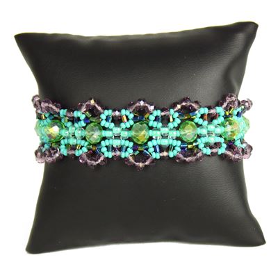 Crystalicious Bracelet - #137 Turquoise and Purple, Double Magnetic Clasp!