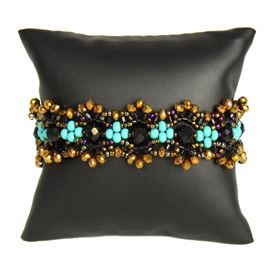 Crystalicious Bracelet - #139 Turquoise, Black, Bronze, Double Magnetic Clasp!
