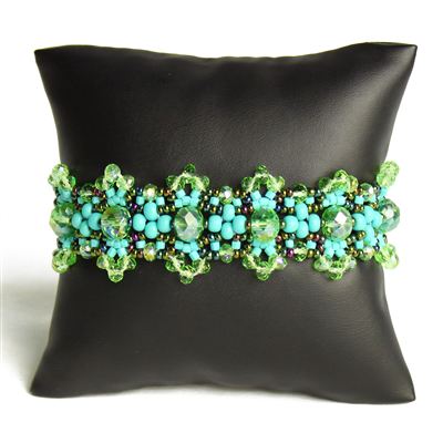 Crystalicious Bracelet - #145 Turquoise and Green Iris, Double Magnetic Clasp!