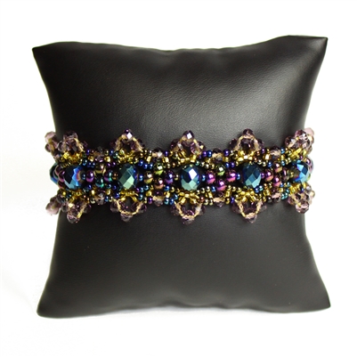 Crystalicious Bracelet - #246 Iris, Gold, Purple/Green, Double Magnetic Clasp!