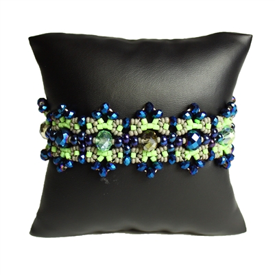 Crystalicious Bracelet - #521 Blue and Lime, Double Magnetic Clasp!