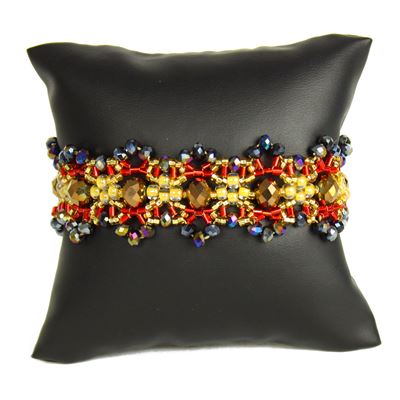 Crystalicious Bracelet - #538 Red and Gold, Double Magnetic Clasp!