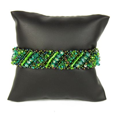 Diagonal Bracelet - #109 Green, Double Magnetic Clasp!