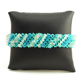Diagonal Bracelet - #135 Turquoise and Crystal, Double Magnetic Clasp!