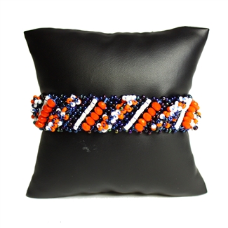 Diagonal Bracelet - #519 Orange and Blue, Double Magnetic Clasp!