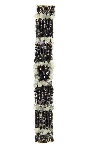 Penelope Bracelet - #102 Black and Crystal, Double Magnetic Clasp!