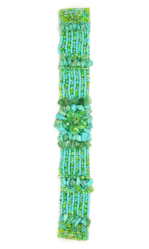 Penelope Bracelet - #134 Turquoise and Lime, Double Magnetic Clasp!