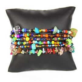 Funky 6 Strand Bracelet - #101 Multi, Double Magnetic Clasp!