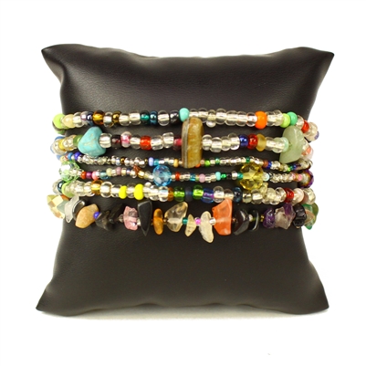 Funky 6 Strand Bracelet - #150 Crystal and Multi, Double Magnetic Clasp!