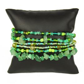 Funky 6 Strand Bracelet - #237 Kelly Green, Double Magnetic Clasp!