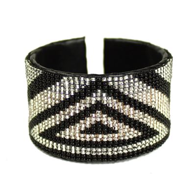 Triangle Cuff - #102 Black and Crystal