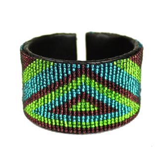 Triangle Cuff - #105 Purple and Green