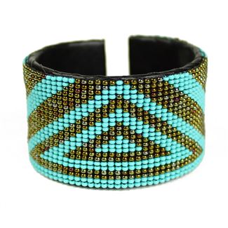 Triangle Cuff - #131 Turquoise and Bronze