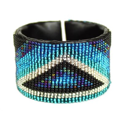 Triangle Cuff - #170 Blue and Crystal